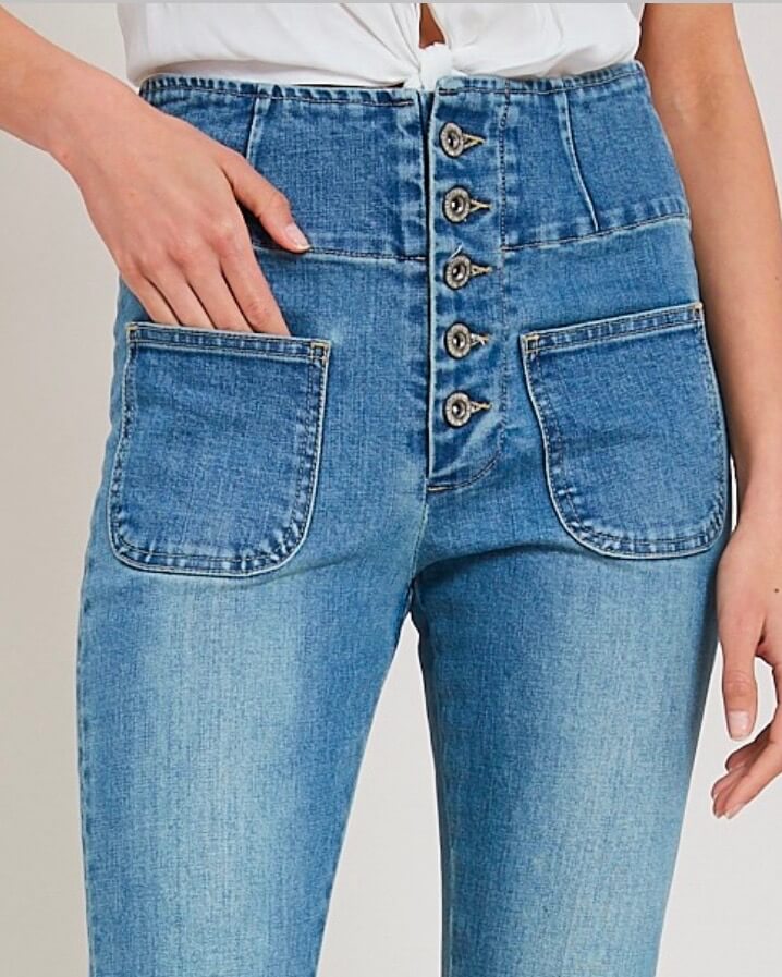 Denim High-Waist Flare Jeans