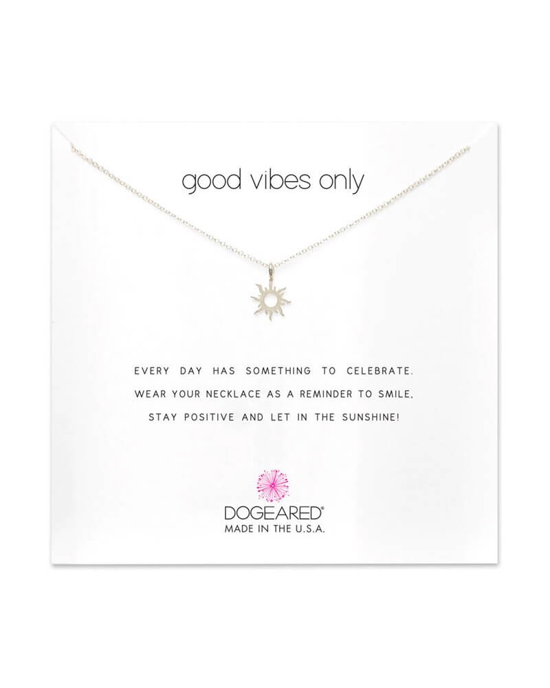 Dogeared - Reminder Good Vibes Only Dainty Necklace in Sterling Silver