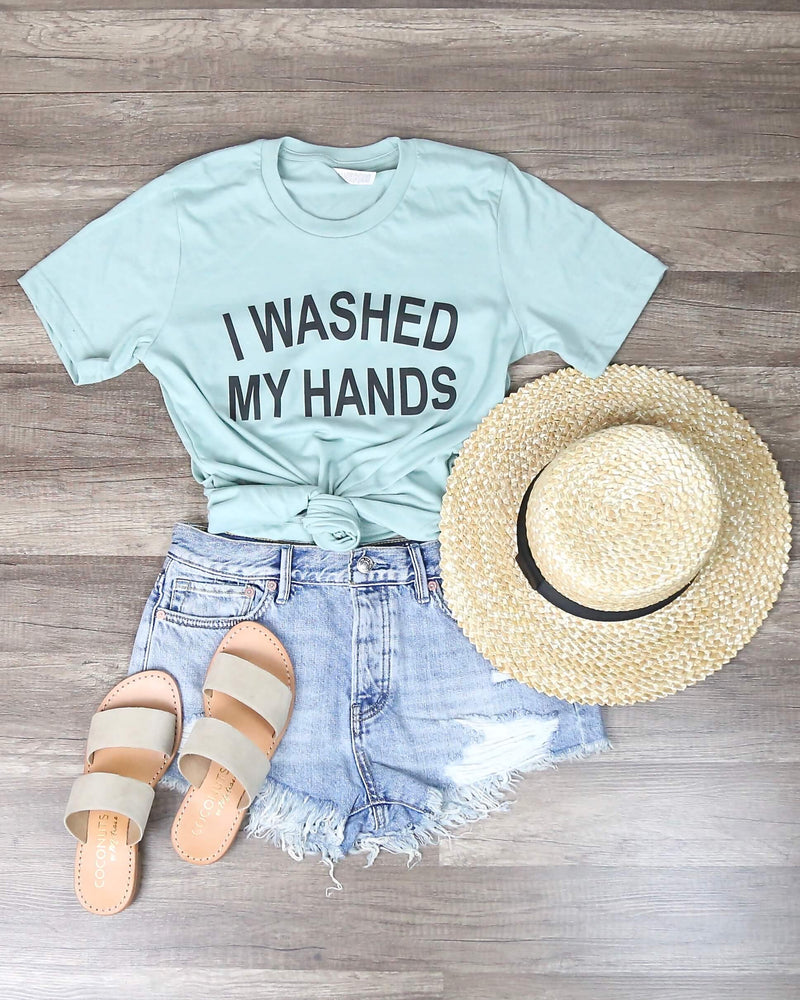 Distracted - I Washed My Hands Funny Graphic Tee in Mint