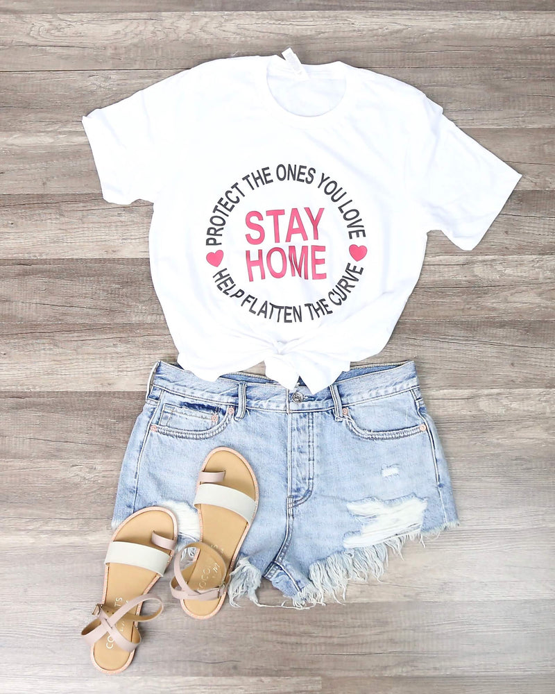 Distracted - Stay Home Graphic Tee in White