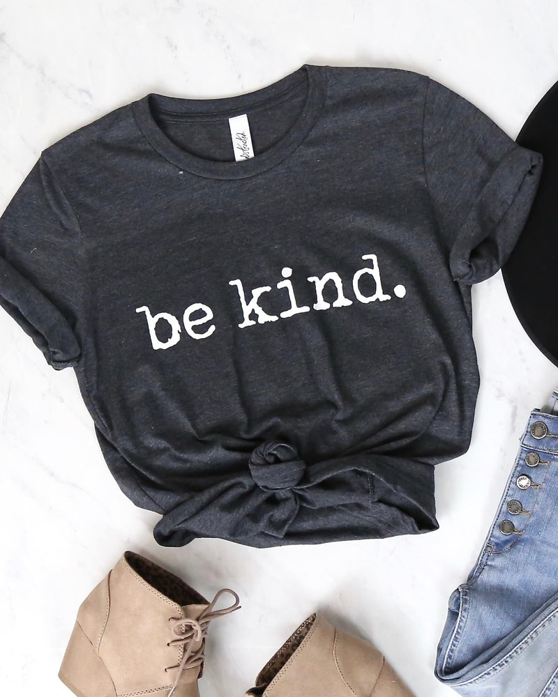 Distracted - Be Kind. Graphic Tee - Dark Charcoal Grey