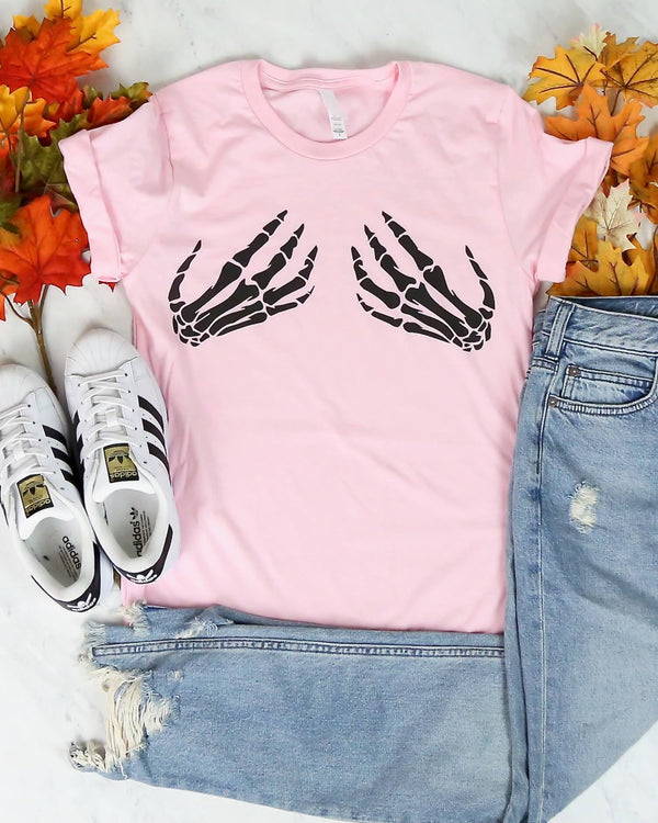 Distracted - Skeleton Hands Funny Halloween Tee - More Colors
