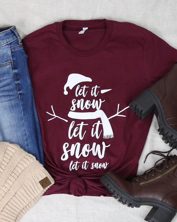Distracted T Shirt - Let it Snow Snowman Shirt for Christmas