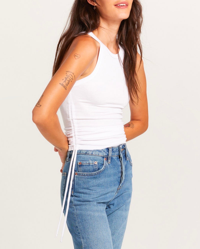 Rachel Ruched Drawstring Cropped Tank in More Colors