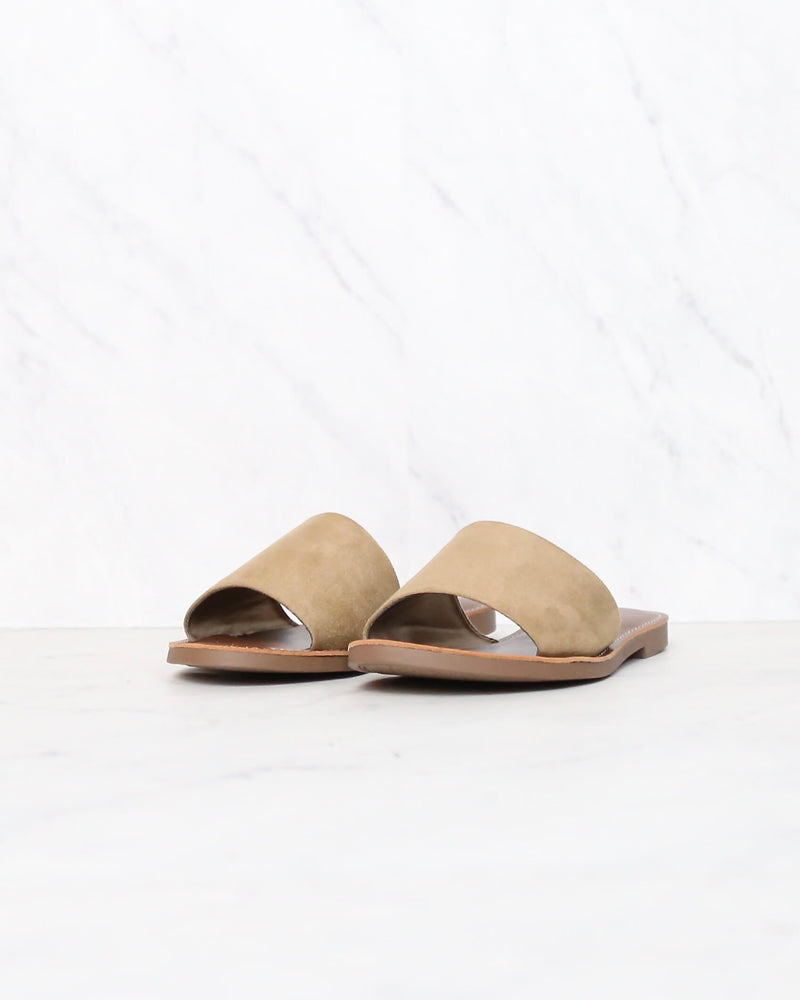 Faux Suede Slip On Sandals in More Colors