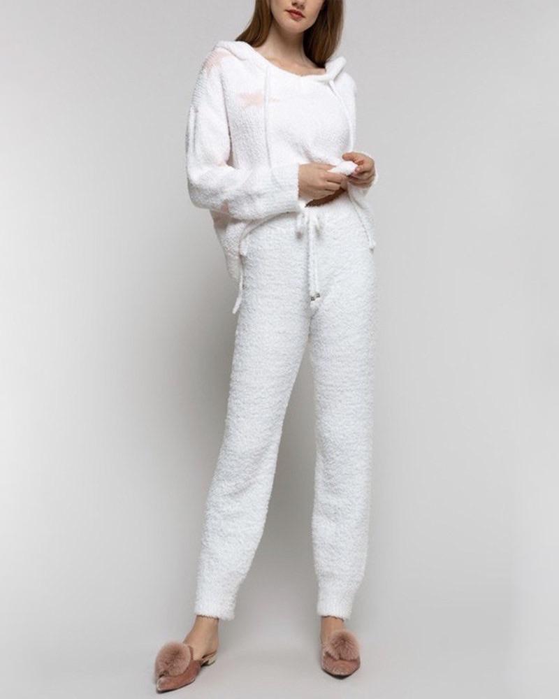 Ella Fuzzy Lounge Wear Set in More Colors (Top and Bottoms Separate)