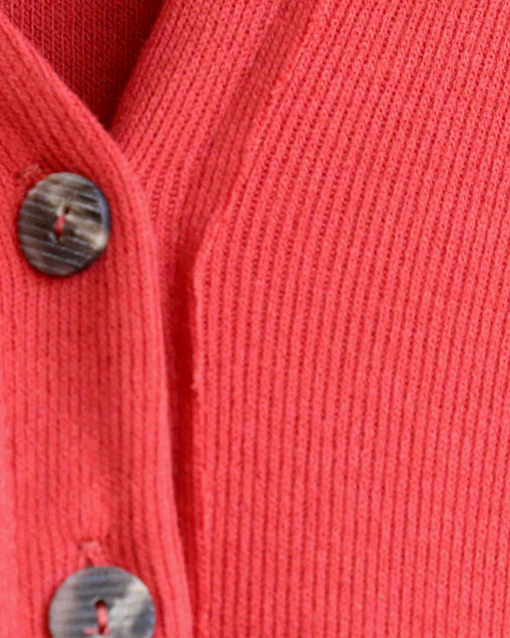 Free People - Call Me Cardi Fitted Button Down Cardigan Top - Red