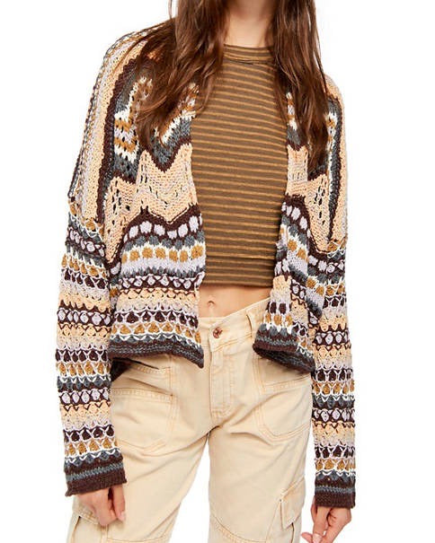 Free People - Feeling Nostalgic Cardi in Sands of Times Combo