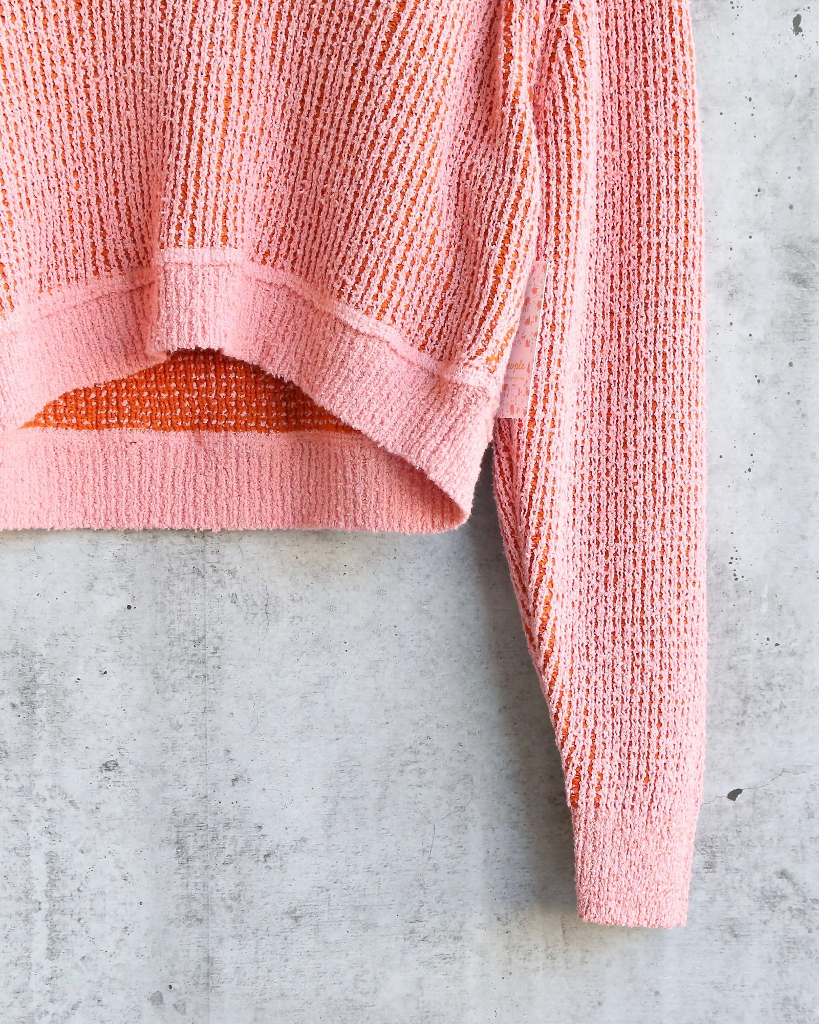 Free People High Low V Textured Slouchy Sweater Hot Tropics Shop Hearts