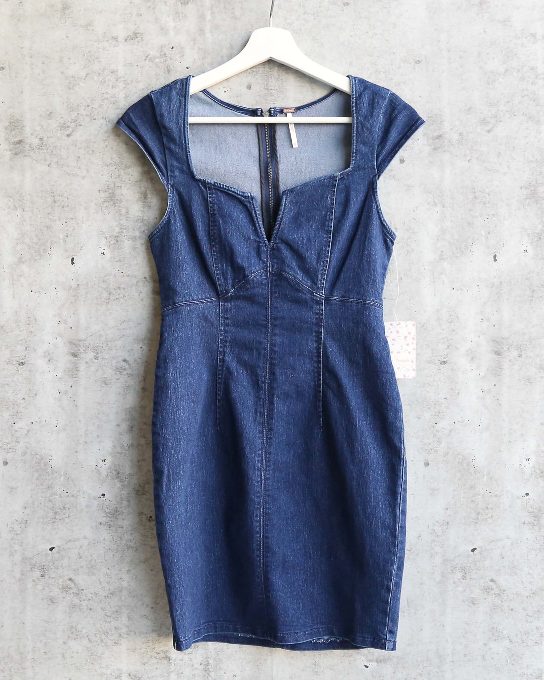Free People - Lia Denim Bodycon Mini Dress in Blue Shop Hearts Free People - Lia Denim Bodycon Mini Dress in Blue Shop Hearts