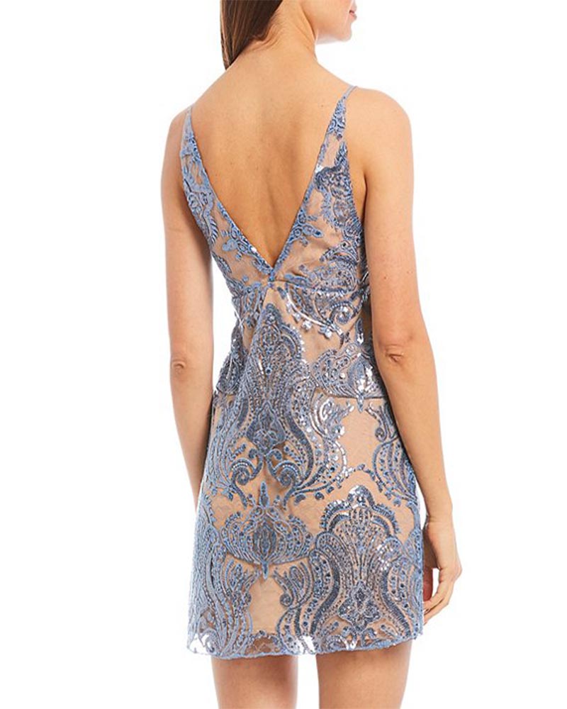 night shimmers mini dress blue Free People - Shimmer Perfect for parties Women's Dark brown Tie-Belt mb_handcrafted size:XL/UK16