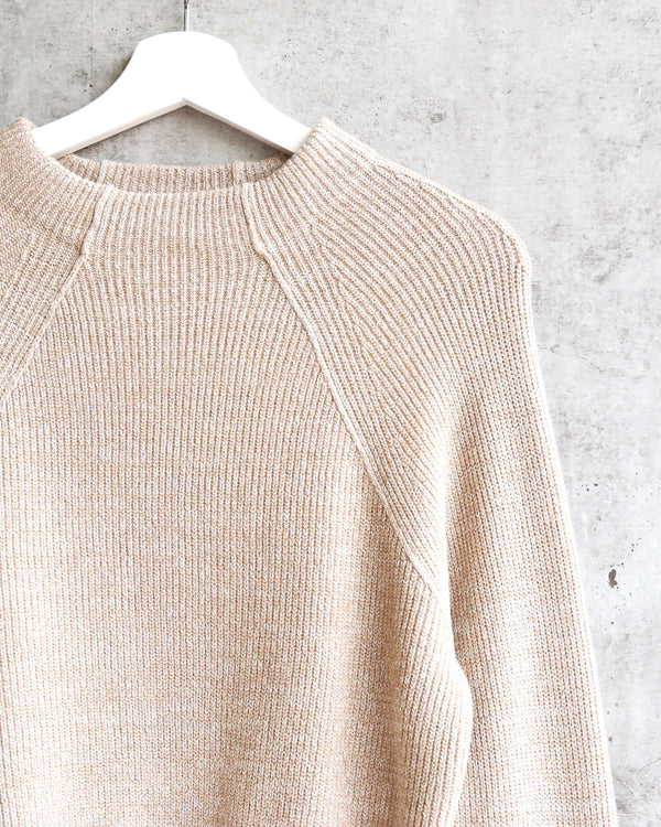 Free People - Too Good Ribbed Trim Pullover Sweater - Taupe