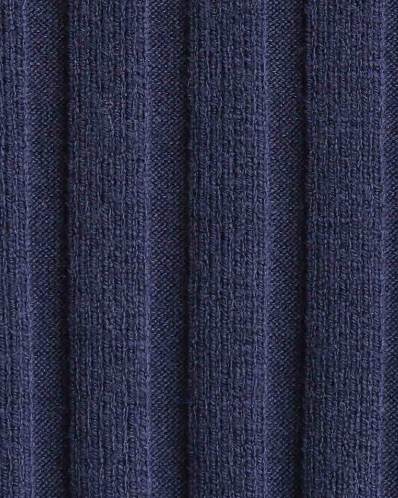 Free People - Lottie Ribbed Knit Mini Dress - Navy