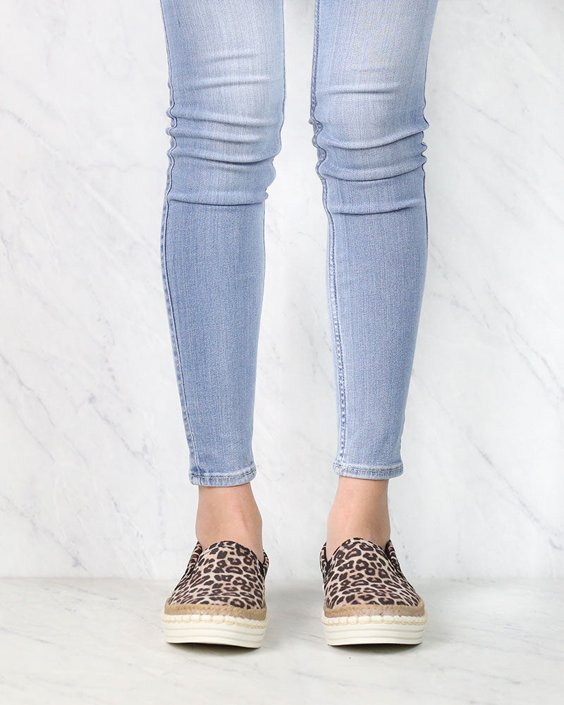 Going Somewhere Leopard Print Slip On Sneakers