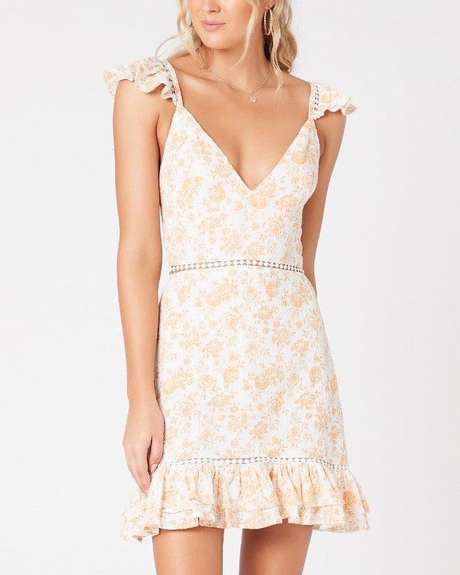 minkpink kiss the stars mini dress MINKPINK Kiss The Stars Mini Dress in Golden