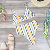 Final Sale - Reverse - Lean On Stripe Triangle High Waist Bikini Set