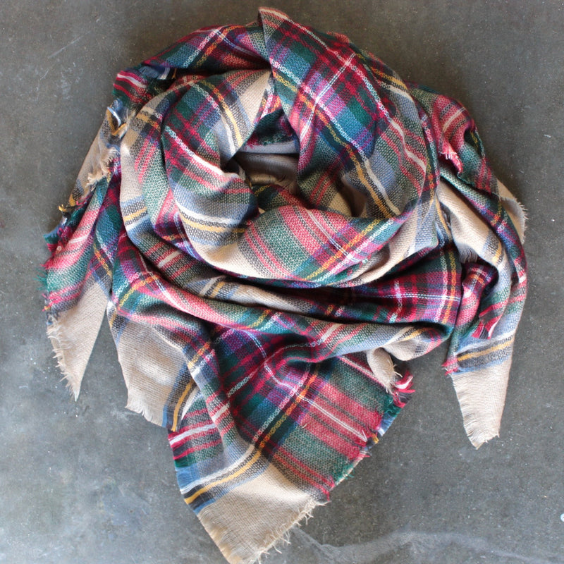 oversize plaid blanket scarf - shophearts - 2