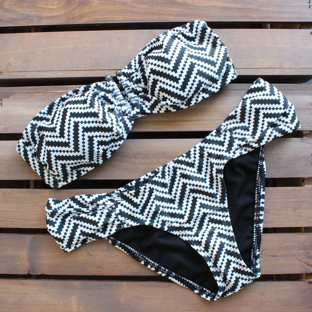 Tribal chevron bikini - black and white - shophearts - 1