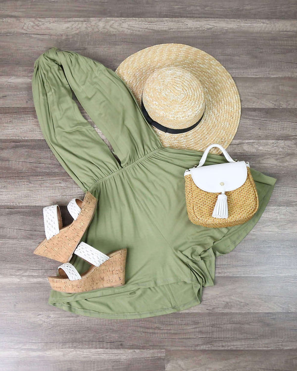 Independent Woman Multi Wear Romper in Olive