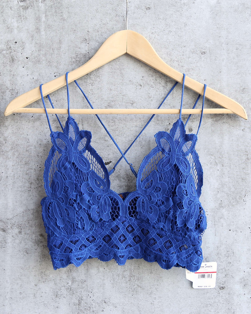 free people - FP ONE adella crochet lace bralette BLUE