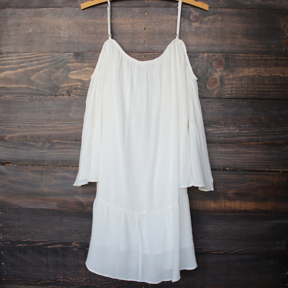 bohemian cold shoulder dress - white - shophearts - 2