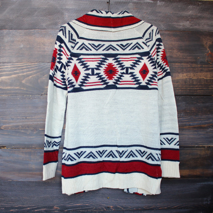 mod lightweight tribal cardigan aztec in rust - shophearts - 3