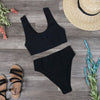 Final Sale - Reverse - Thea High Waisted Sport Bikini Set in Black