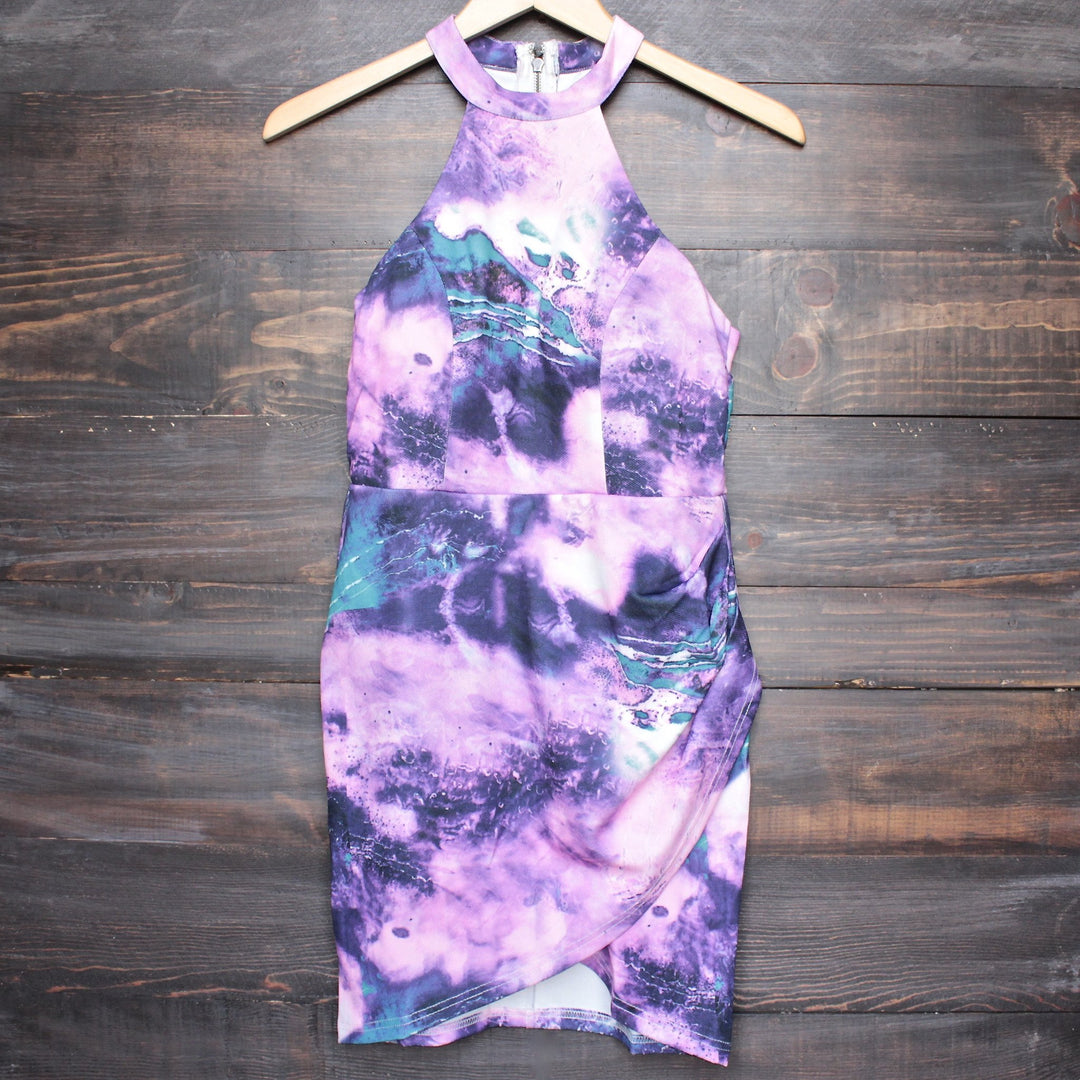 abstract print bodycon dress MISSGUIDED Abstract Print Bodycon Dress With Ruched Side SplitMISSGUIDED