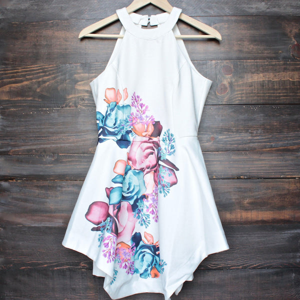 floral fit and flare open back dress - shophearts - 1