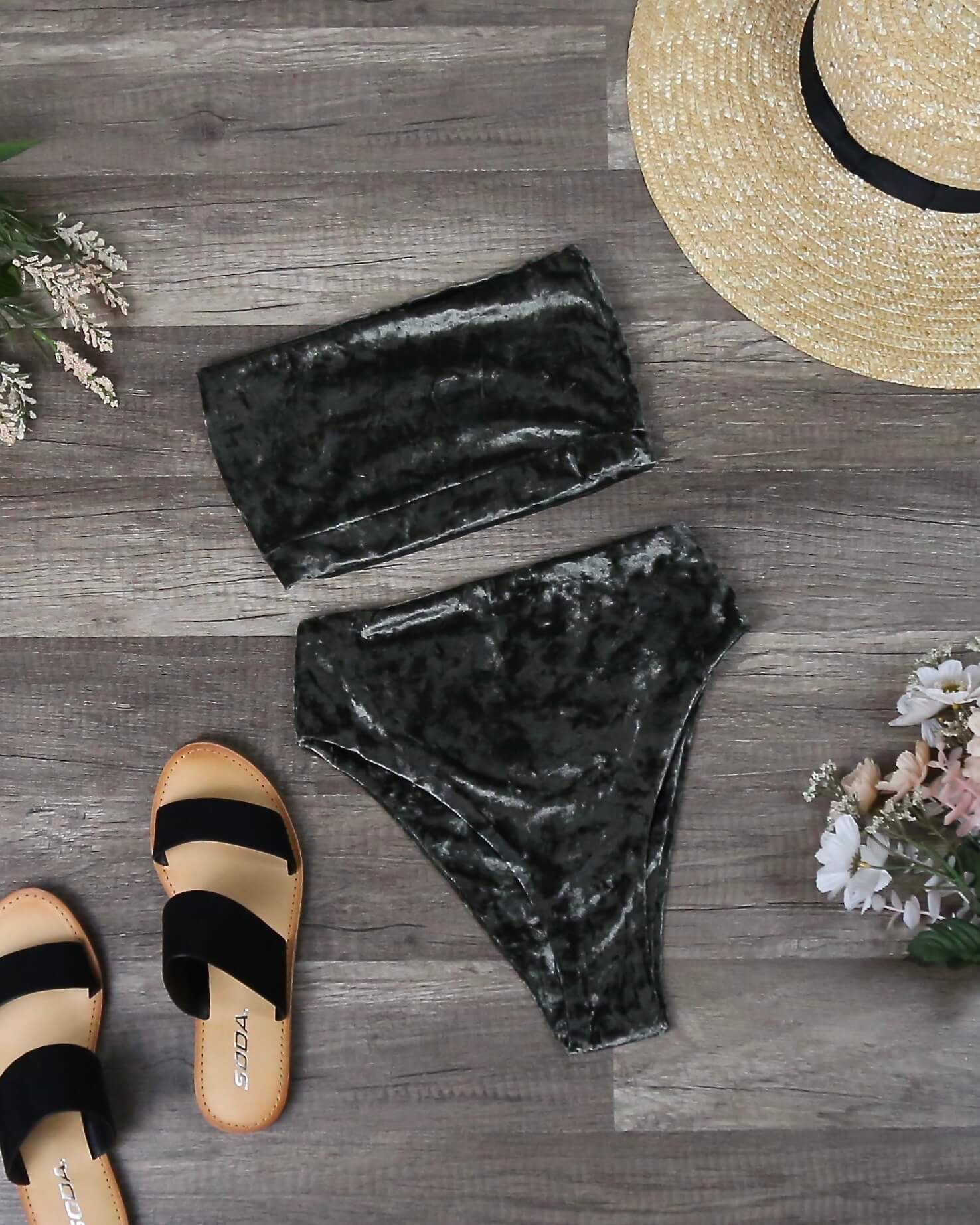 velvet bandeau bikini