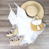 Reverse - Heart & Soul Ruffle Hem Romper in White