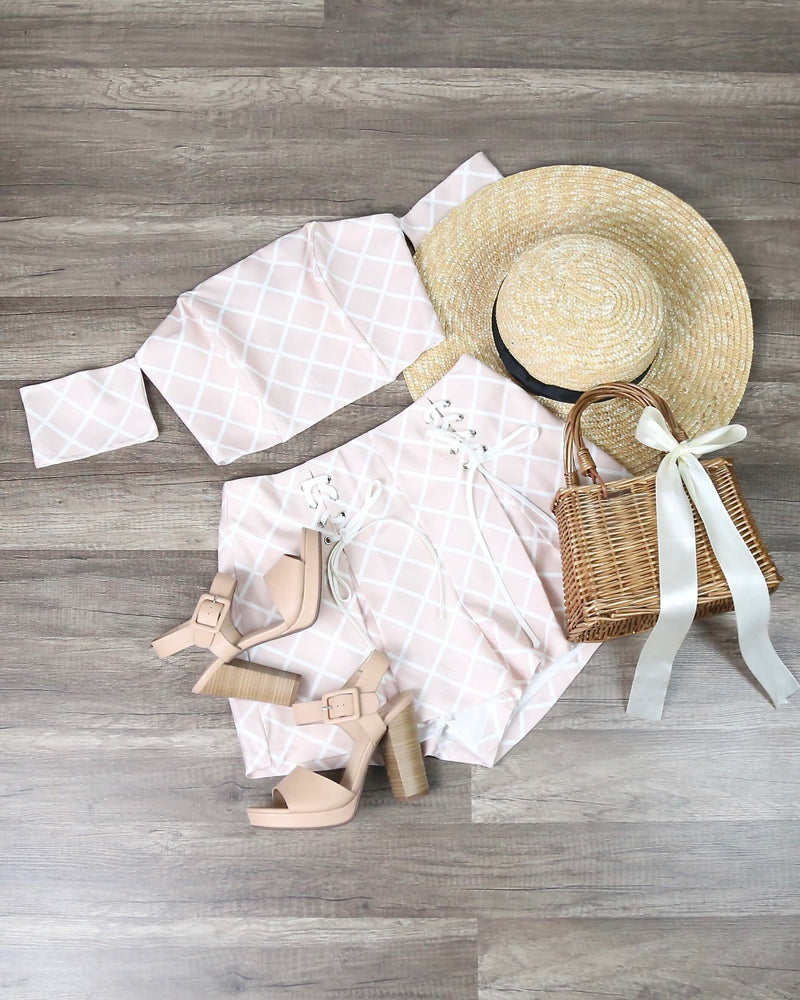 FINAL SALE - When in Rome Two Piece Set in Blush
