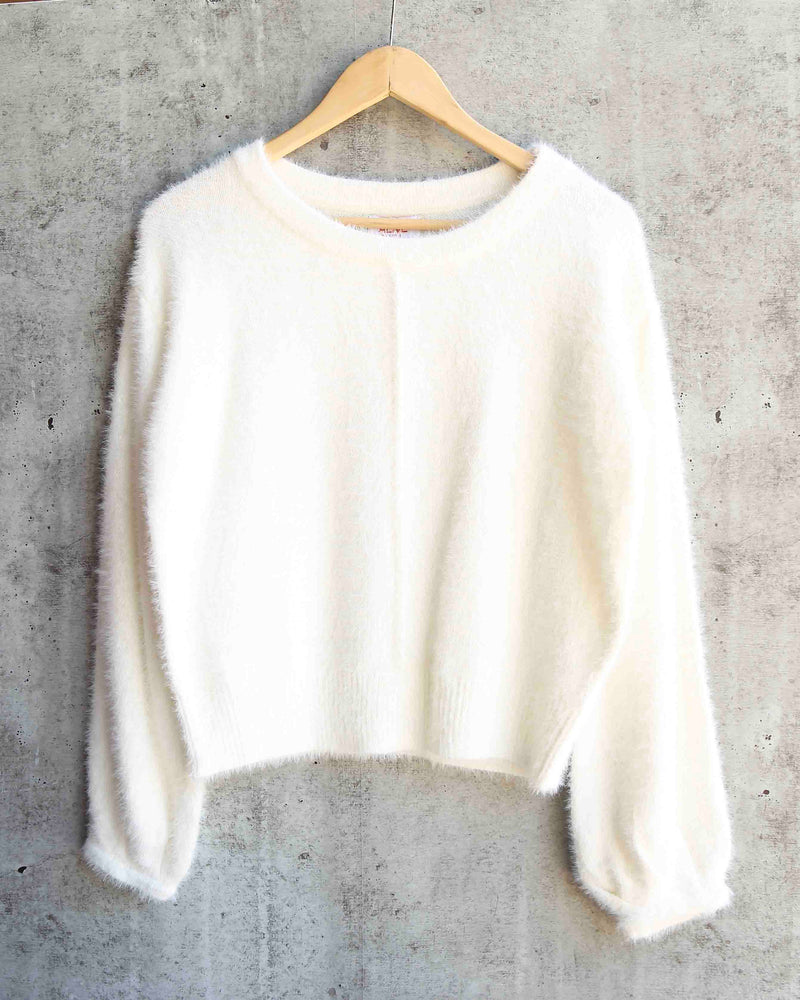 Fuzzy Cropped Sweater in More Colors