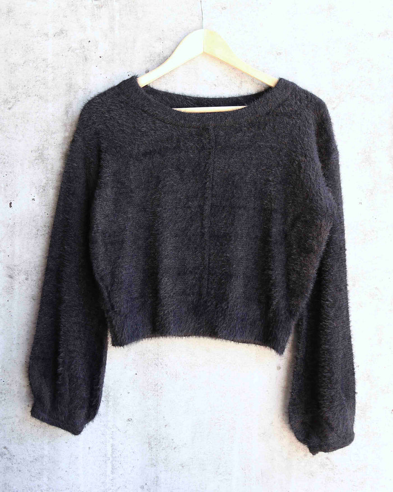 Fuzzy Cropped Sweater in More Colors – Shop Hearts