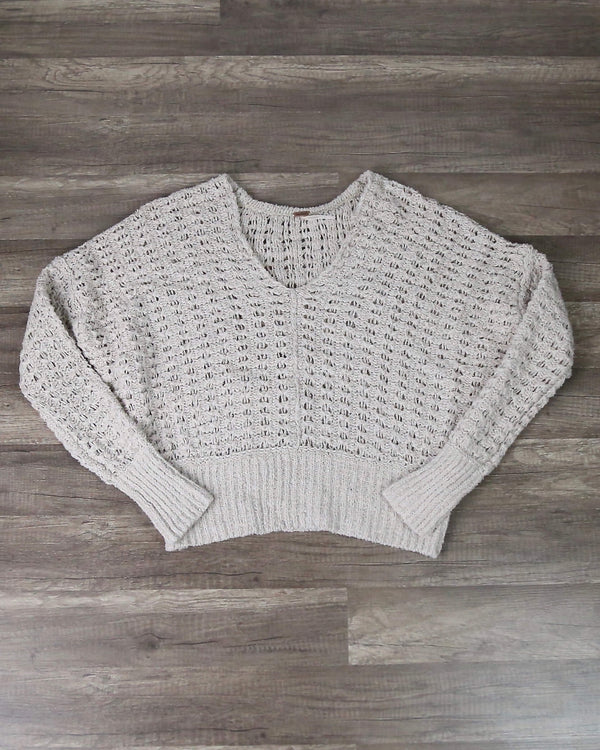 Free People Best Of You V Neck Sweater in Neutral