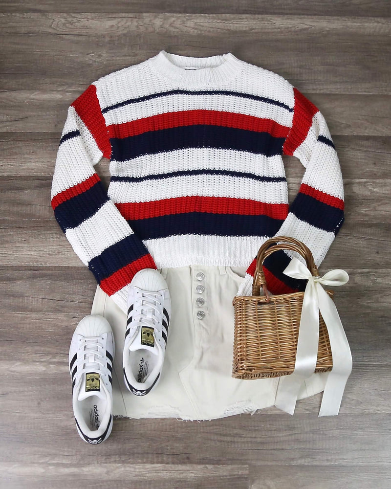 Final Sale - MINKPINK - Stripe Knit Sweater in Multi