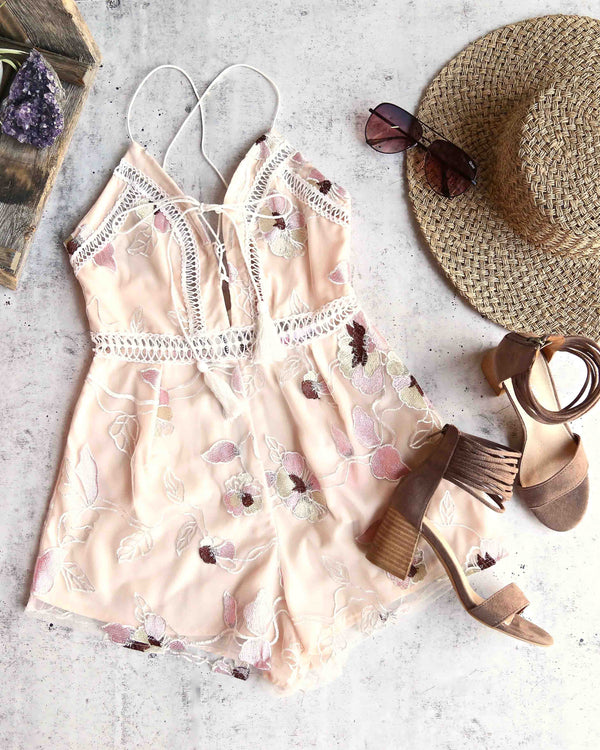 Final Sale - Seattle's Best Floral Embroidery Romper