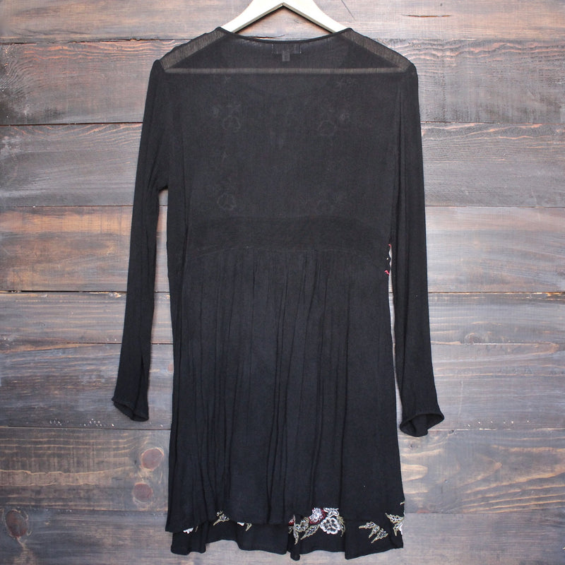 gauzy embroidered boho dress - black - shophearts - 2