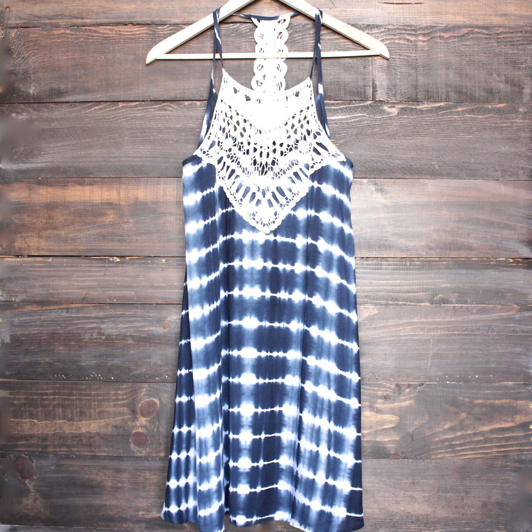 tie dye crochet dress Stylish V-Neck Halter Tie-Dye Crochet Beach Dress for Women