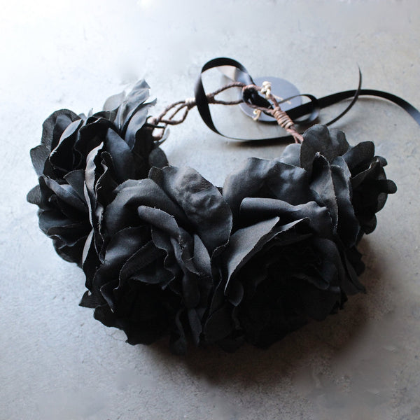 Rock 'N Rose - Ophelia Handmade Flower Crown - black - shophearts - 1