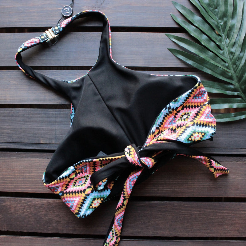 khongboon swimwear - reine handmade reversible full-cut halter bikini - shophearts - 3