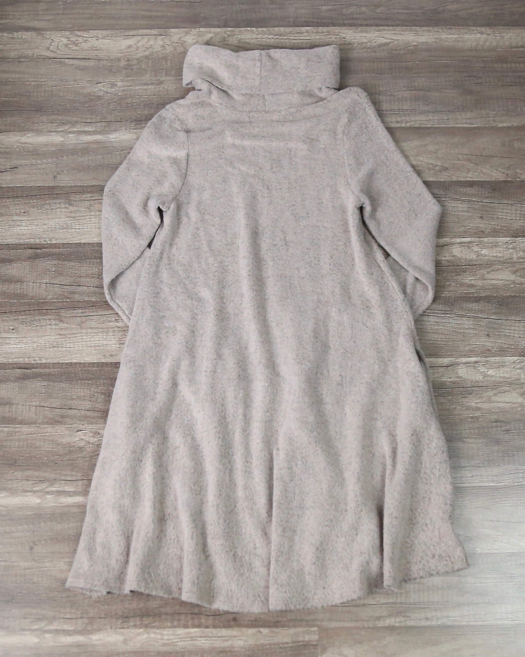 Flowy Swing Knit Turtleneck Mini Dress in Taupe Shop Hearts Flowy Swing Knit Turtleneck Mini Dress in Taupe Shop Hearts