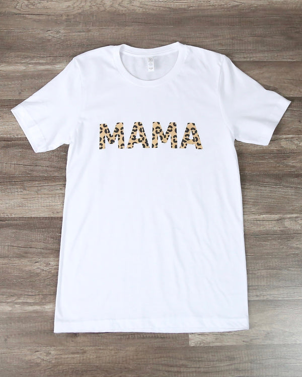Distracted - Leopard Mama Graphic Tee in White