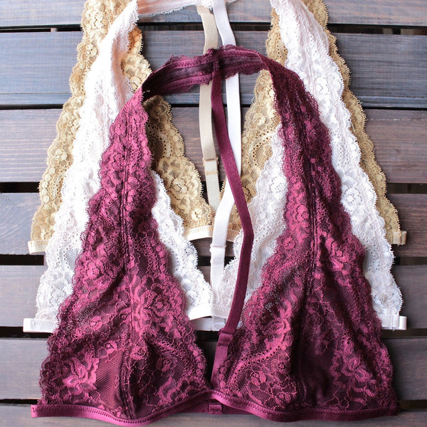 intimate lace halter t-strap bralette (8 colors) - shophearts - 2