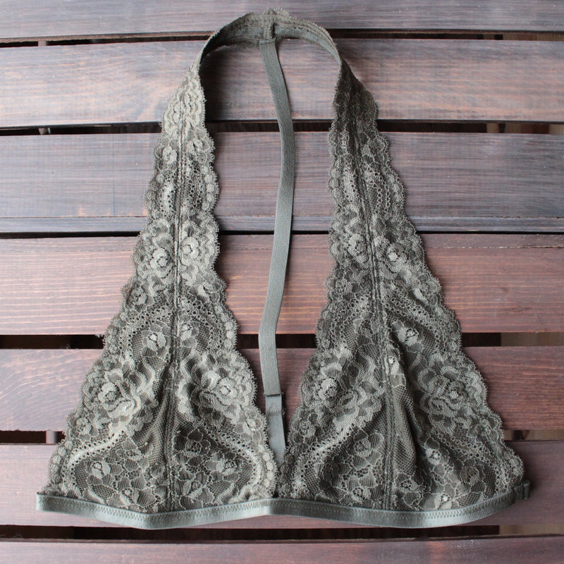 Urban Outfitters Halter Lace Bralette Gray Size M - $8 (63% Off