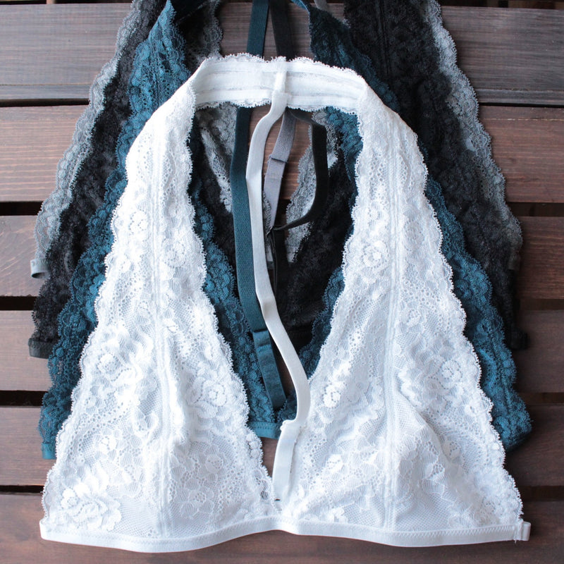 intimate lace halter t-strap bralette (8 colors) - shophearts - 1