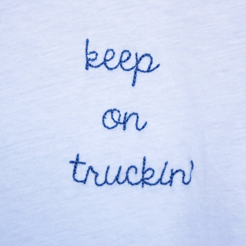 BSIC - keep on truckin' white + blue ringer tee - shophearts - 3