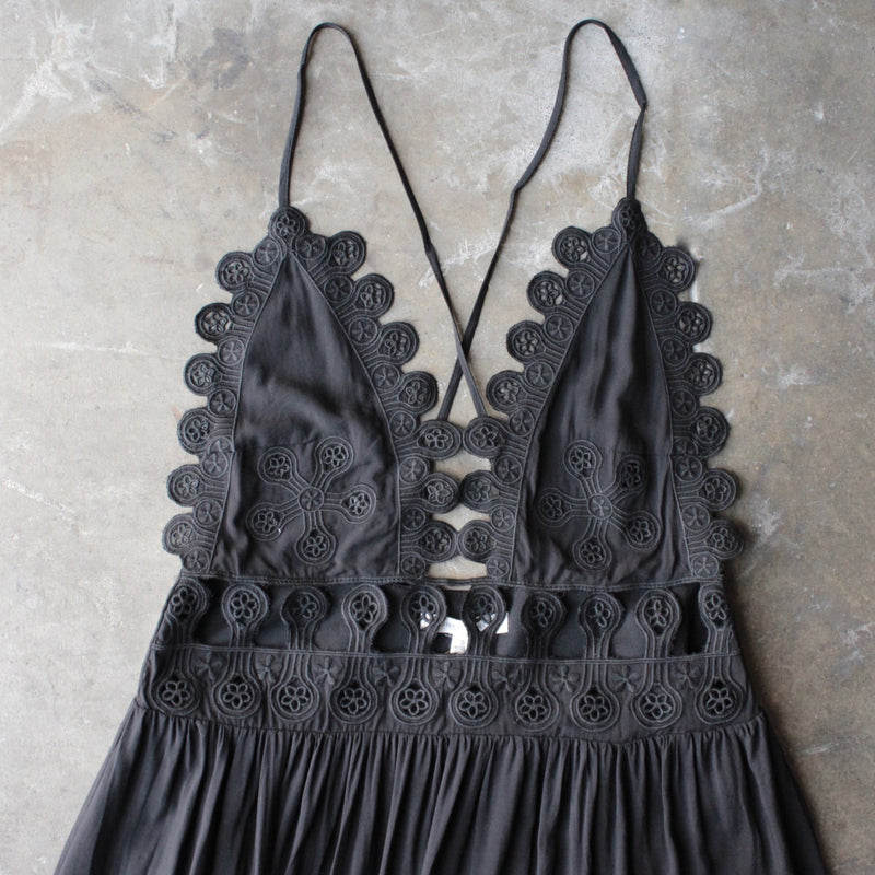summer lace mini dress - black - shophearts - 3