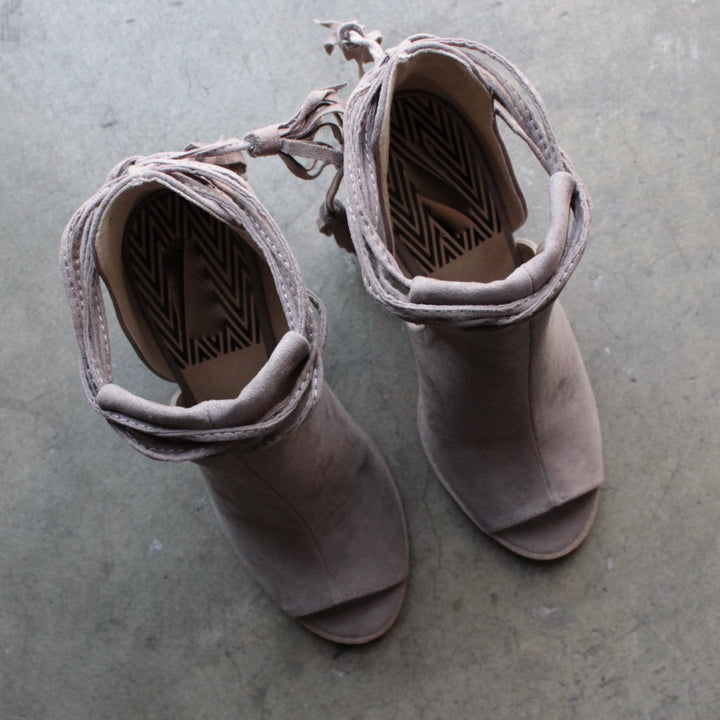 Madelynn suede open toe bootie - shophearts - 3