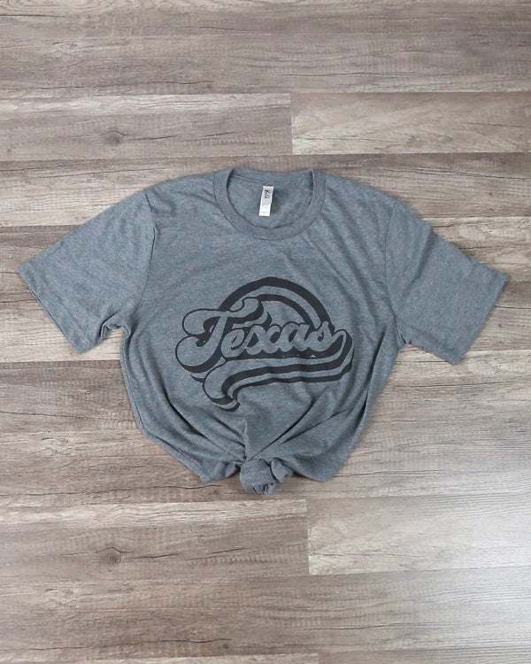 Distracted - Texas Vintage Inspired Graphic Tee in Grey
